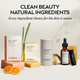ZAAINA lemongrass soap lather detail showing cleansing foam and invigorating scent