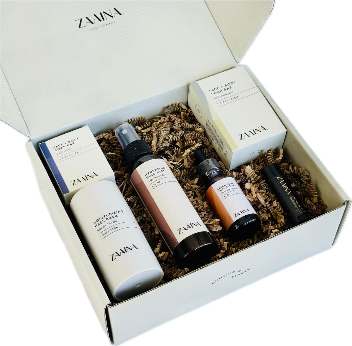 ZAAINA close-up of soap and glow serum texture highlighting natural ingredients
