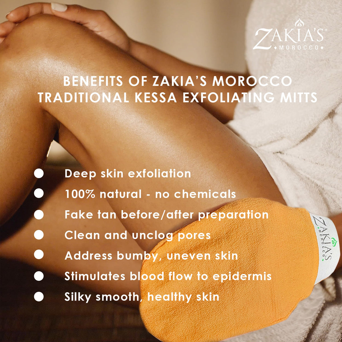 Zakia's Morocco label and material tag highlighting 100% viscose crepe fabric