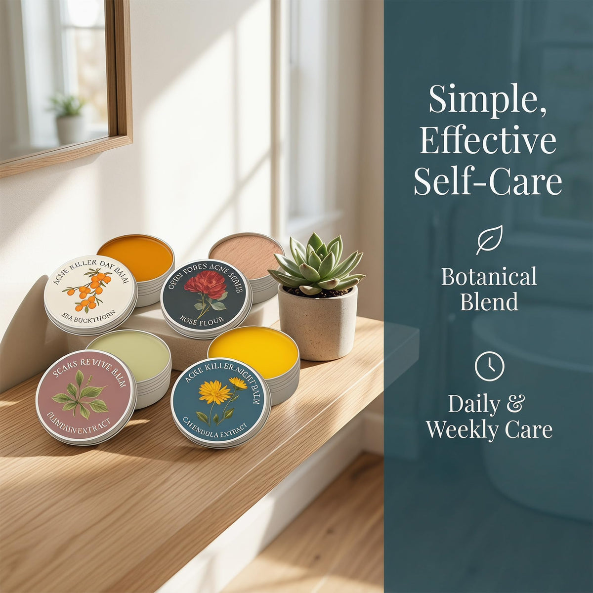 ZALPNUP lifestyle bathroom shelf display suggesting everyday routine integration benefit
