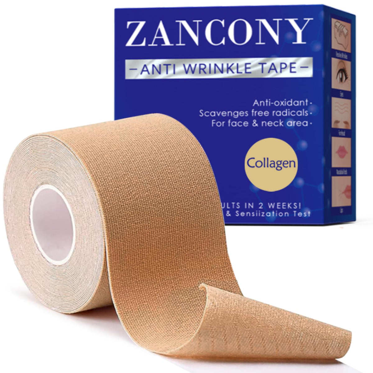 zancony front packaging showing roll and label, clear product identity and benefit