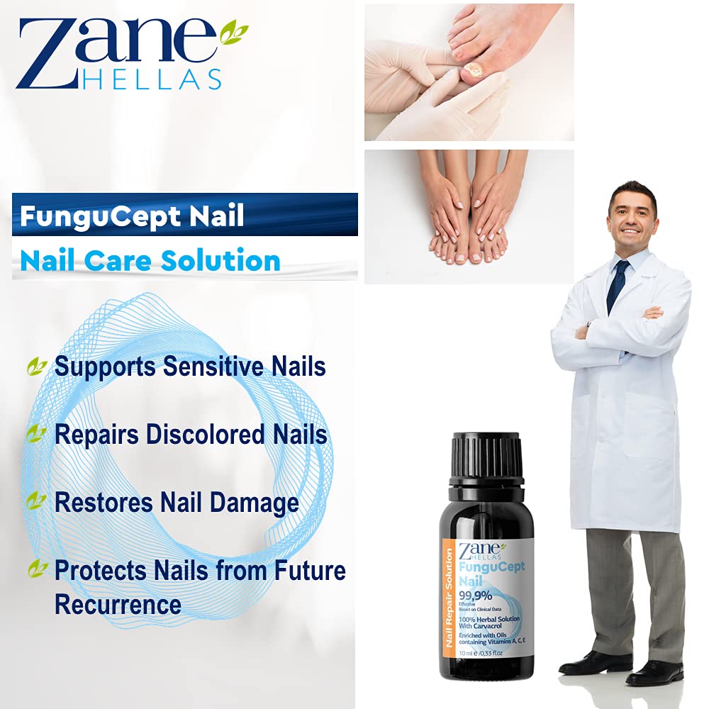 Zane HELLAS before and after nail comparison, improved nail appearance with consistent use