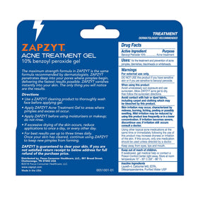 Zapzyt gel texture close-up showing white opaque, non-greasy consistency that dries clear for easy layering