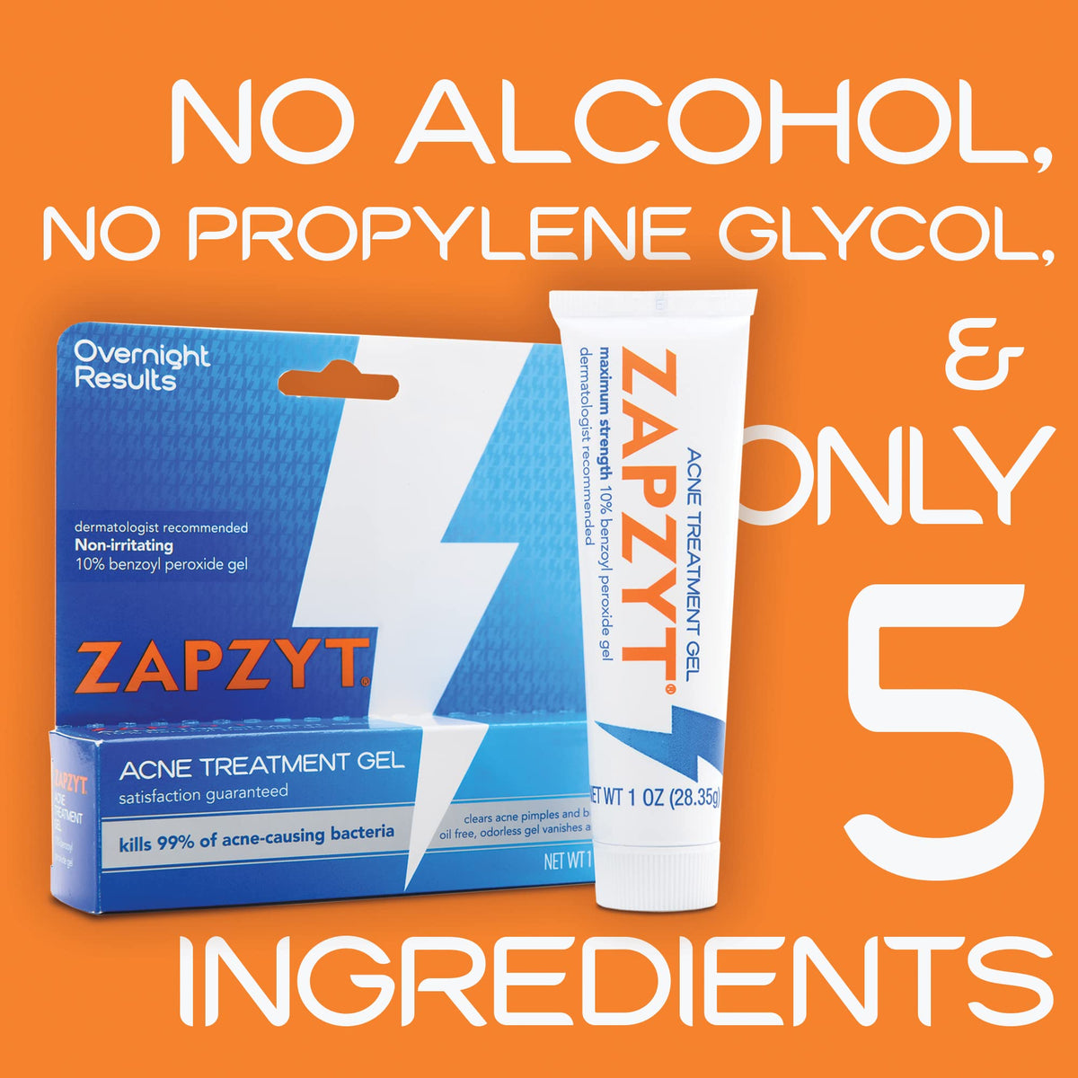 Zapzyt in-hand application dispensing a small dab onto fingertip for precise, targeted acne treatment