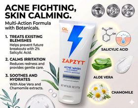 ZapZyt cleanser foam texture close-up for gentle exfoliation