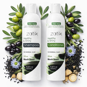 zatik closeup label highlighting botanical ingredients and clean formula