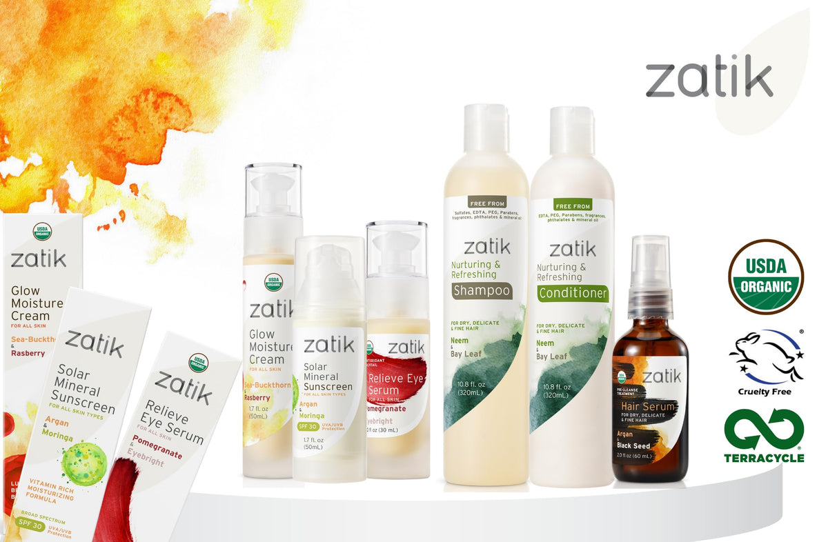 Zatik product label close-up showing made in California quality assurance