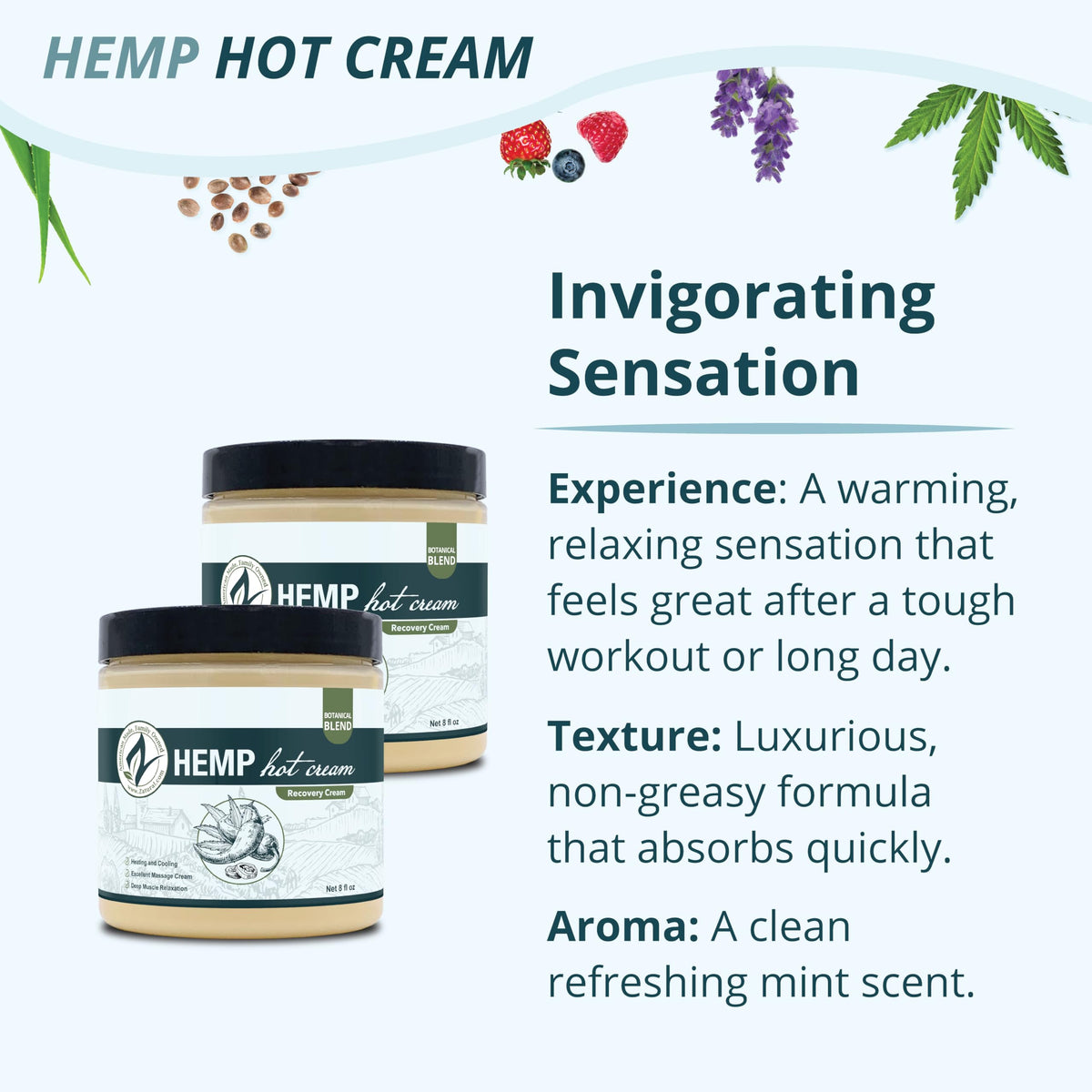Zatural hot cream being applied to hand for targeted muscle and joint comfort