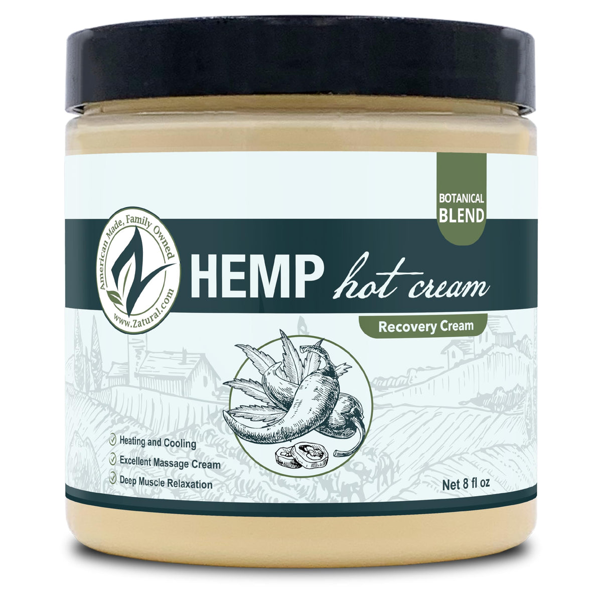 Zatural hot cream texture close-up displaying smooth cream for easy massage