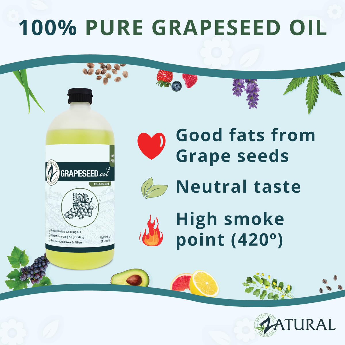 Zatural drizzled over salad illustrating neutral flavor and finishing touch