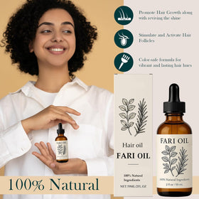 zdiwond Fari Oil texture pour on hand showing lightweight, fast-absorbing benefit