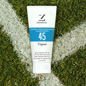 Zealios applied on child outdoors showing gentle, family-friendly sun care