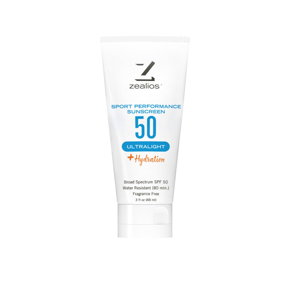 Zealios front packaging shows 3 oz tube and SPF 50 protection benefit
