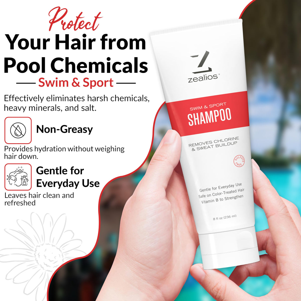 Zealios shampoo lather close-up showing gentle foam that removes buildup