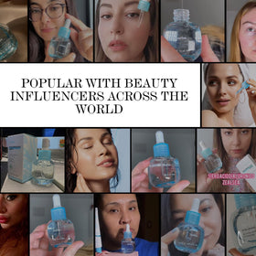 ZealSea before and after hydration demo illustrating plumper skin effect