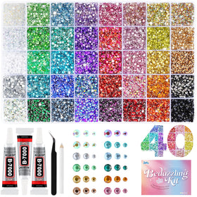 zefy front packaging showing full rhinestone kit and organizer for easy purchases