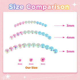 Zefy size comparison with ruler showing 4mm gems for scale