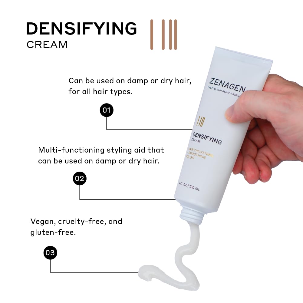 Zenagen cream used during blow-dry to add volume and smoothness