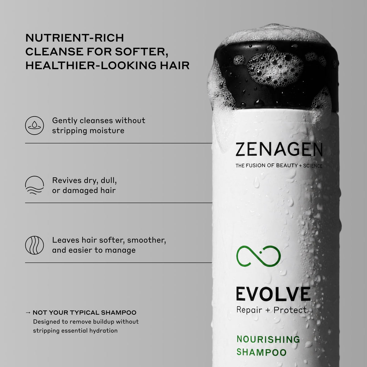 Zenagen bottle in bathroom setting, demonstrates everyday use and color safety