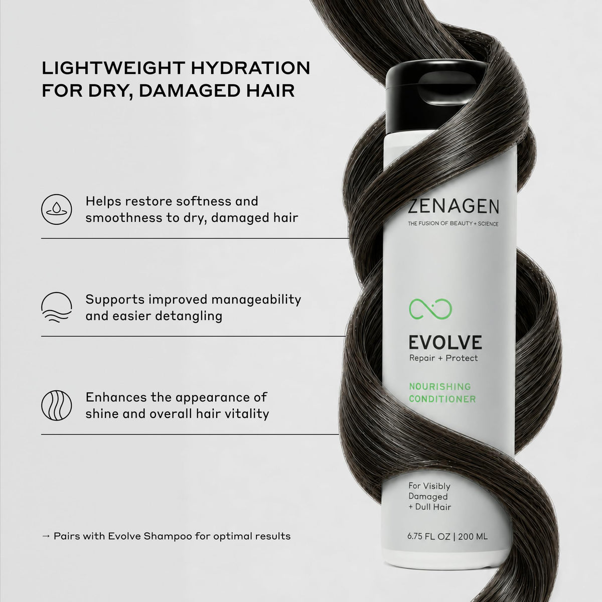 Person applying Zenagen conditioner demonstrating smooth application
