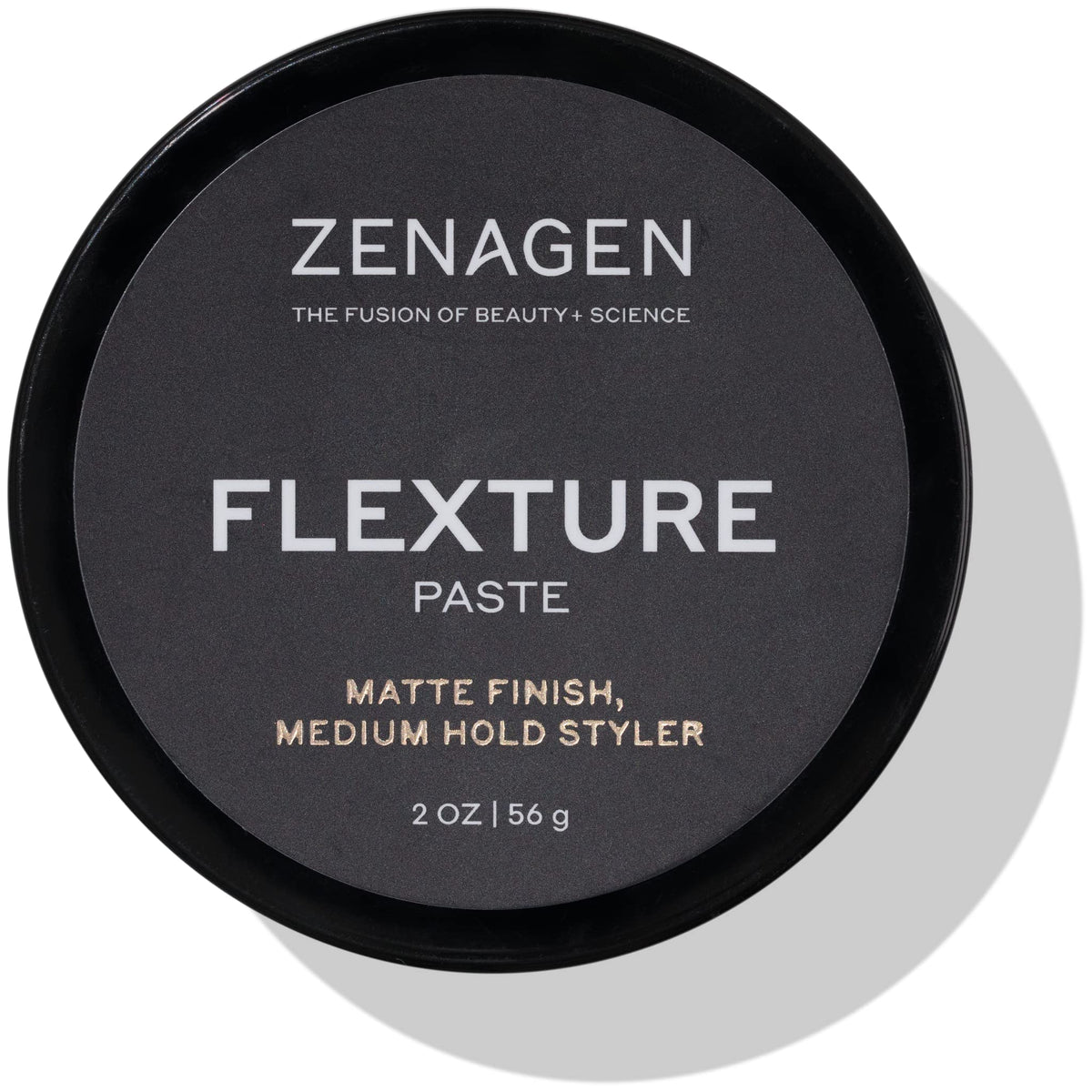 Zenagen Flexture Paste front jar showing matte packaging and travel size benefit
