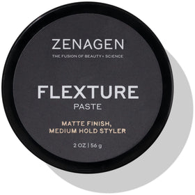 Zenagen Flexture Paste front jar showing matte packaging and travel size benefit