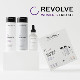 ZENAGEN Revolve conditioner bottle close-up showing brand and lightweight conditioning benefit