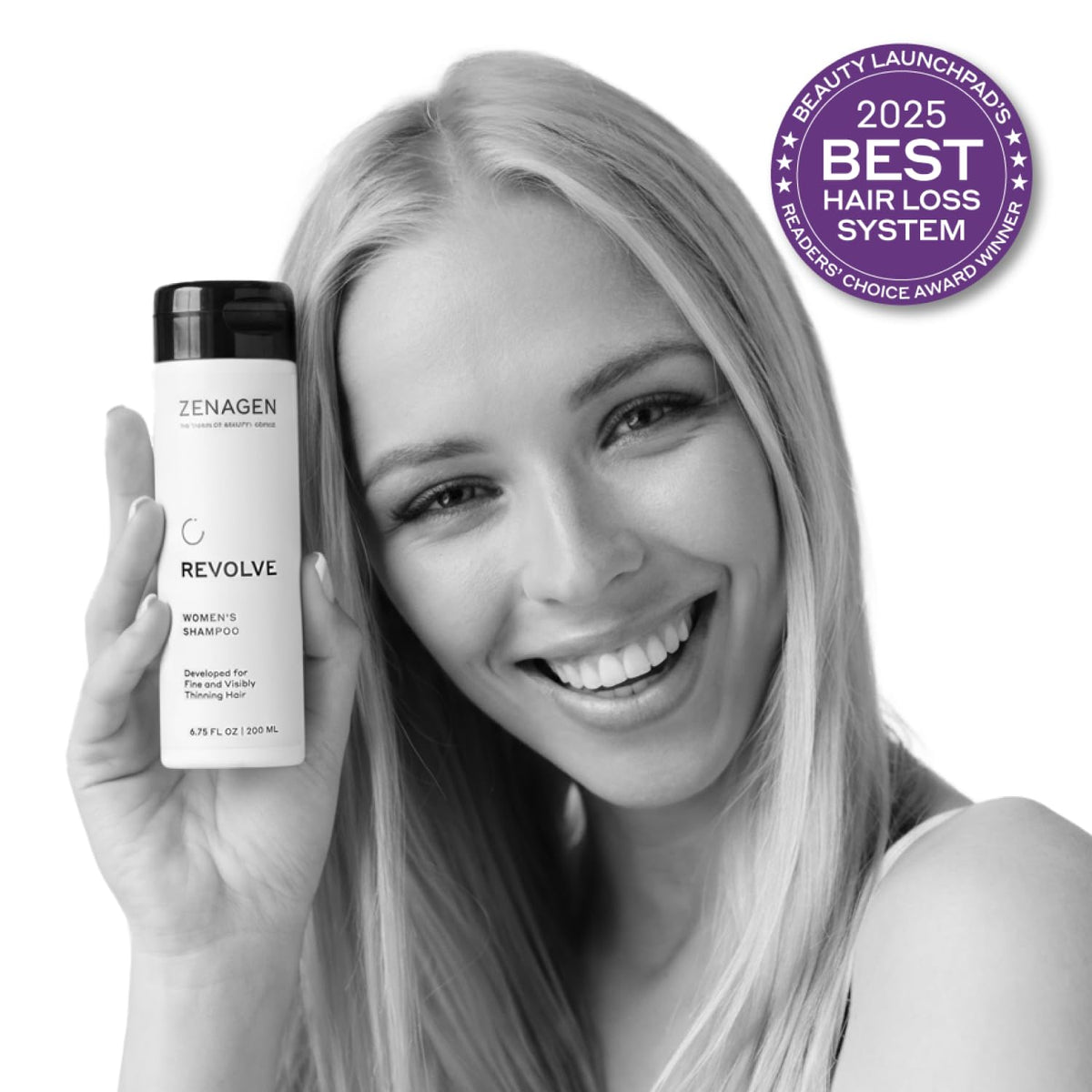 ZENAGEN Revolve densifying serum bottle showing brand and targeted scalp support benefit