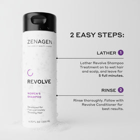 Zenagen Revolve shampoo foam lather demonstrating gentle cleansing benefit