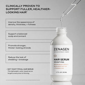 Zenagen serum watery texture close-up showing lightweight absorption