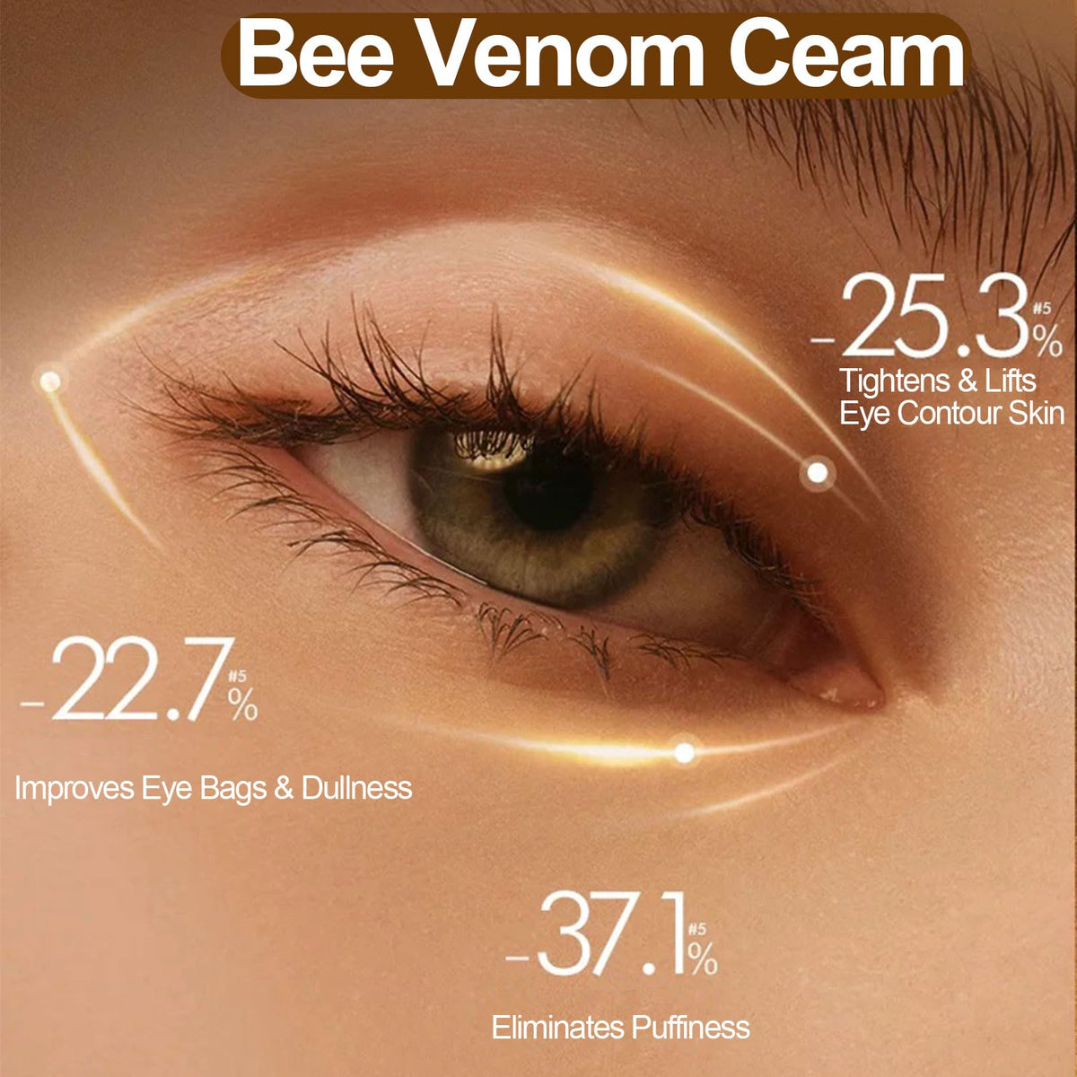 Zenbora cream gently applied under eye to reduce puffiness