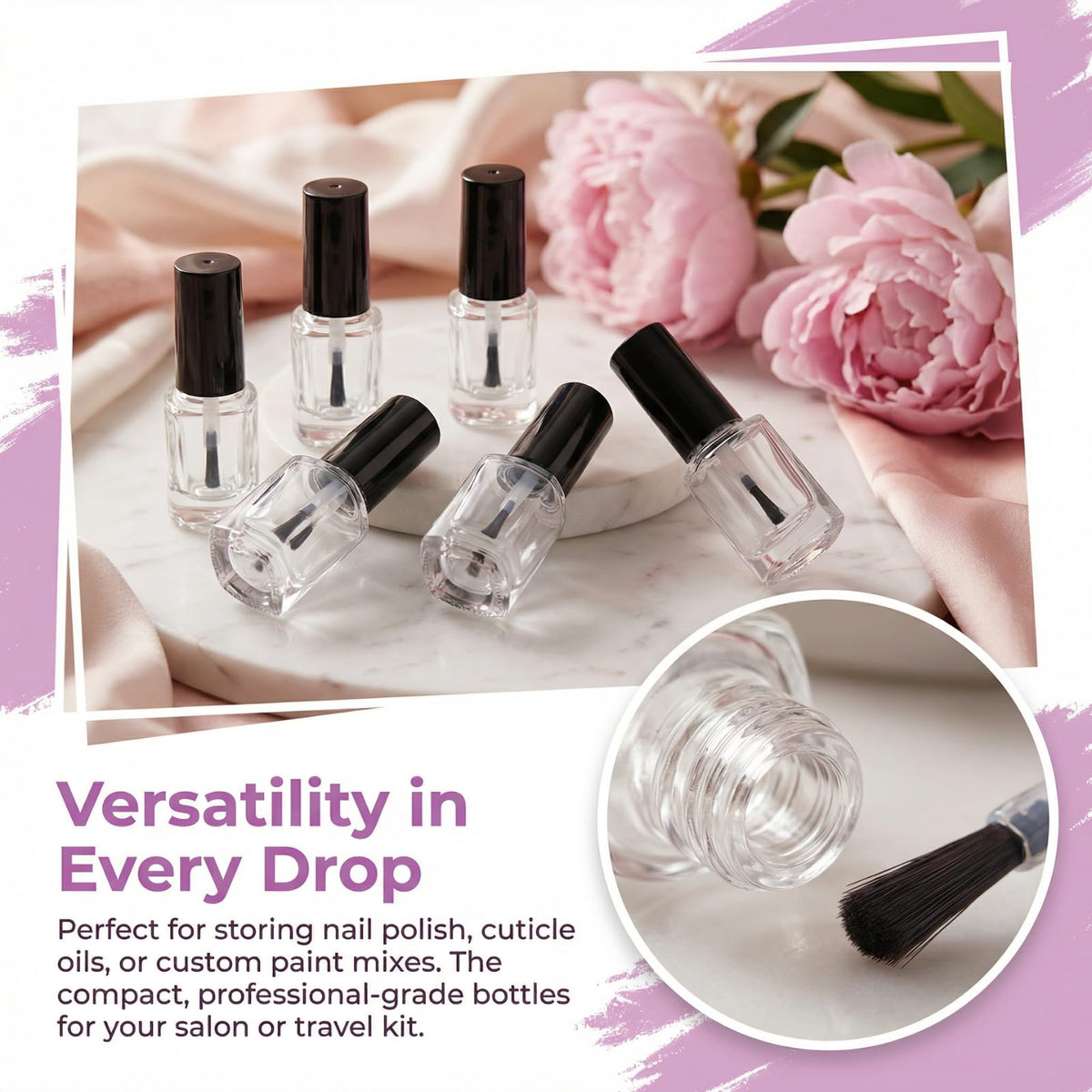 ZENFUN bottles inside a makeup bag demonstrating travel-ready convenience
