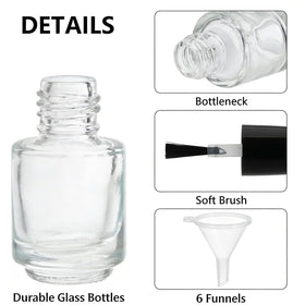 ZENFUN clear 5ml glass bottle detail showing durable refillable body