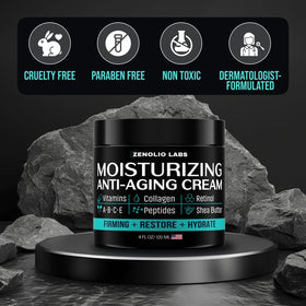 Zenolio Labs on bathroom shelf in lifestyle setting suggesting daily grooming routine