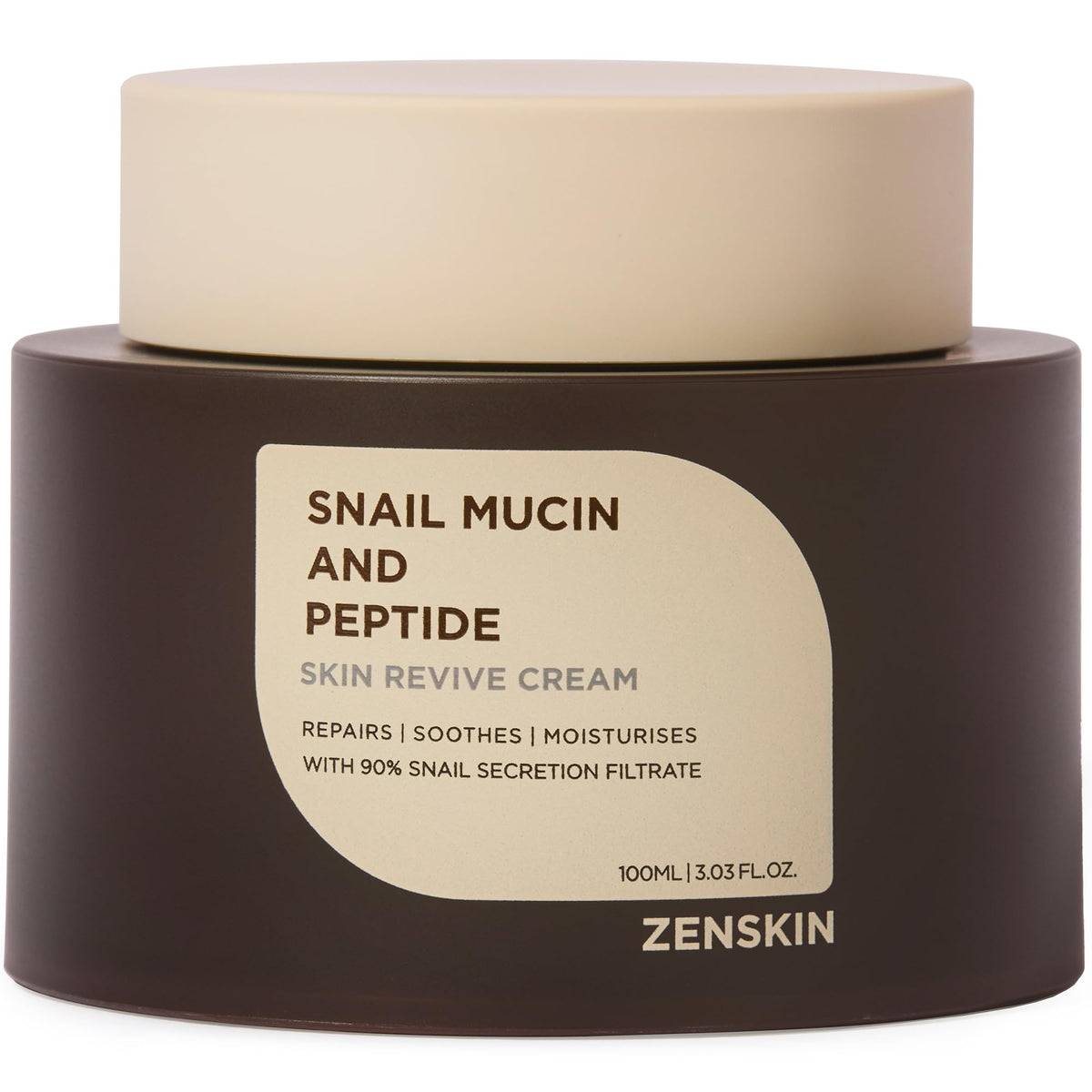 Zenskin jar front view showing label and compact design for easy daily use
