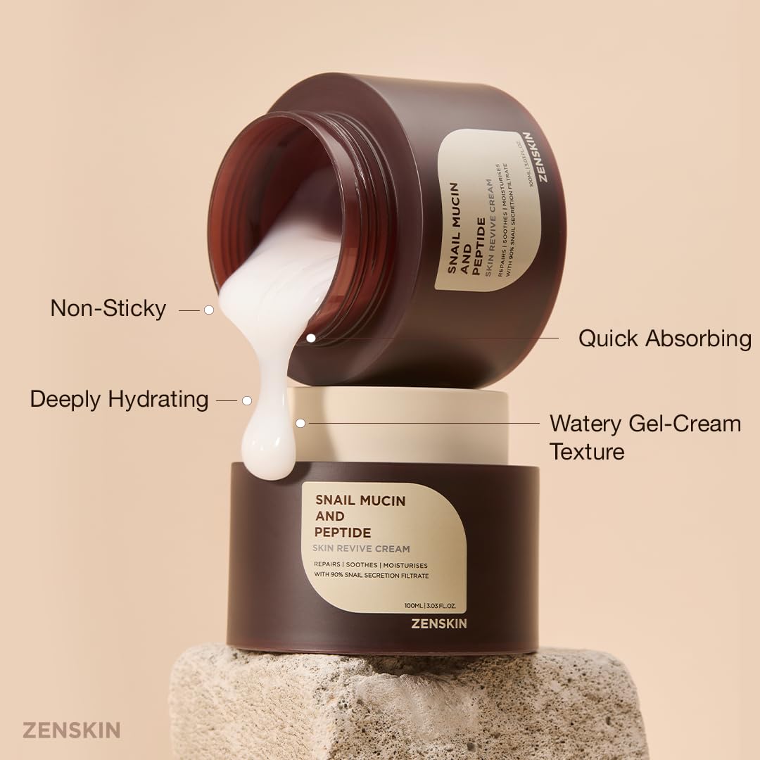 Zenskin dispensing cream onto fingertip demonstrating easy application and lightweight feel