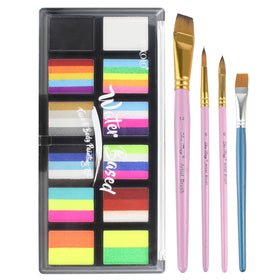 ZENTANMEI front palette showing vivid colors and included brushes for quick application