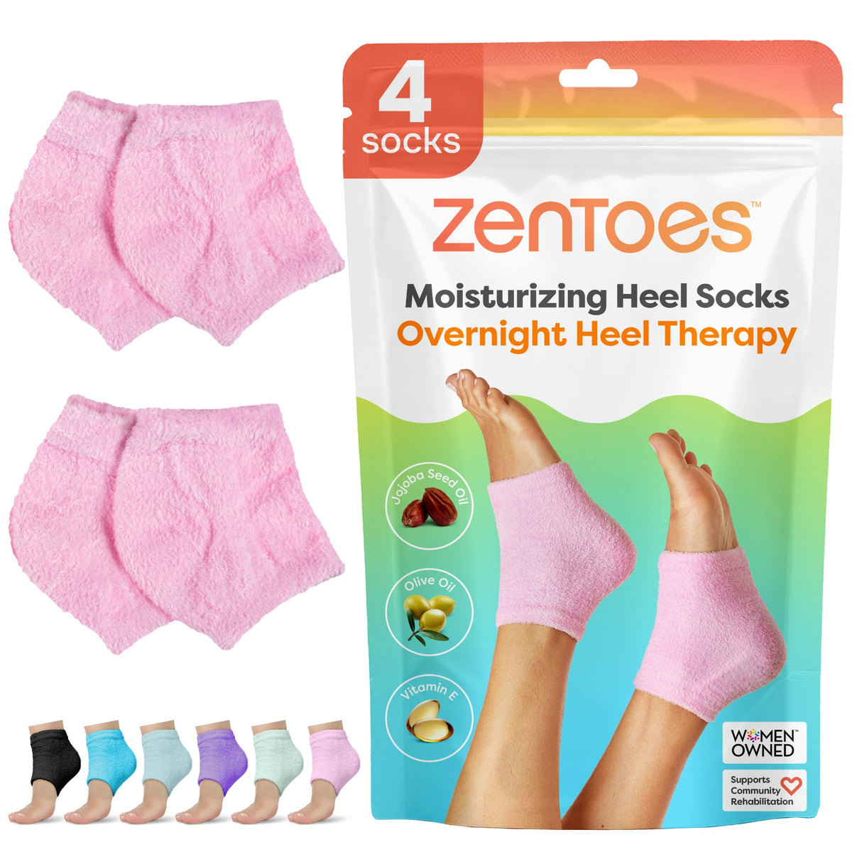 ZenToes front view in fuzzy pink showing cozy fit and immediate comfort