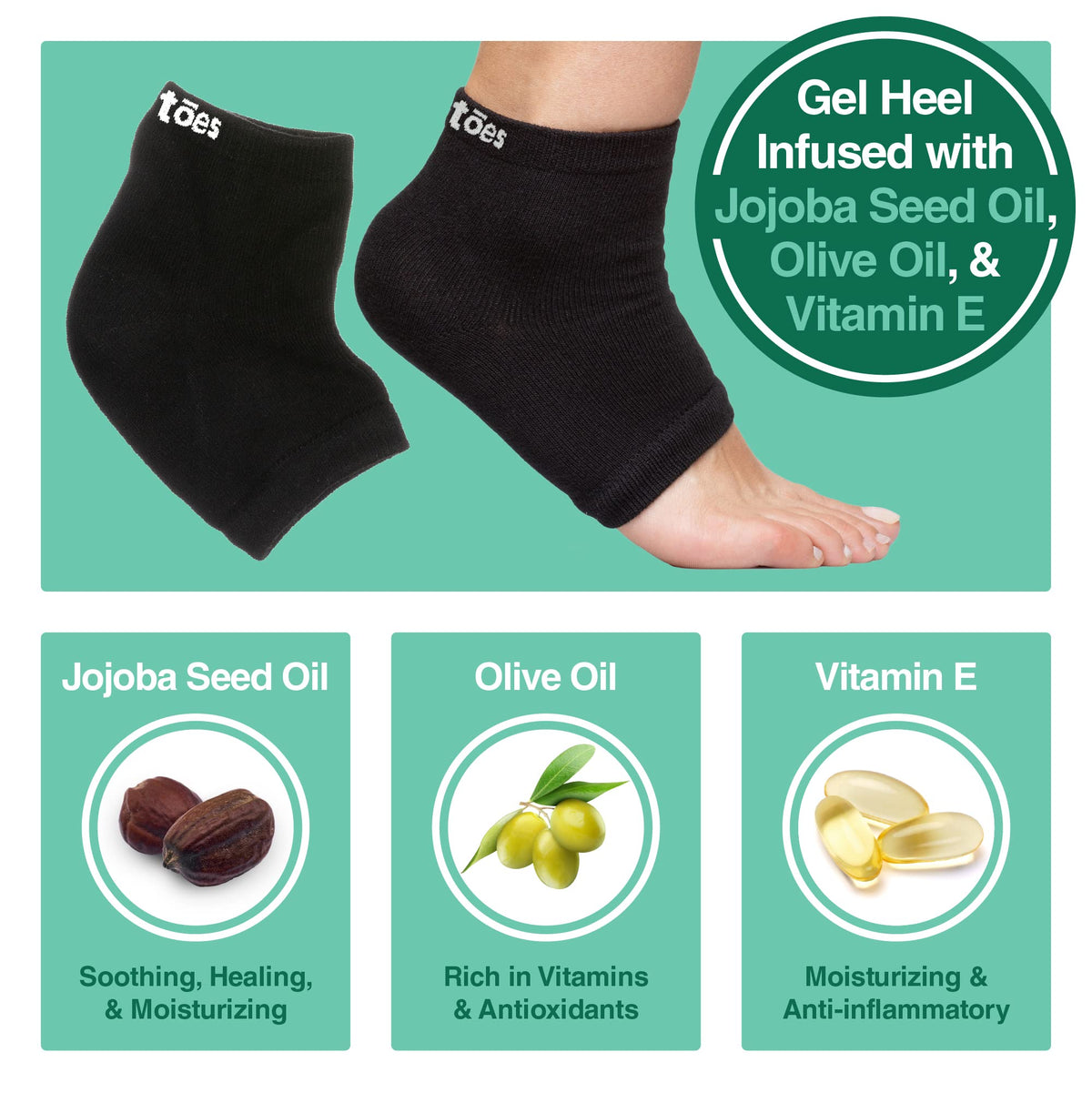 ZenToes close-up of heel gel texture highlighting moisturizing reservoir