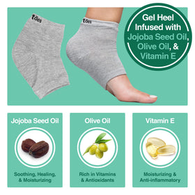 ZenToes heel gel close-up highlighting infused oils for deeper hydration