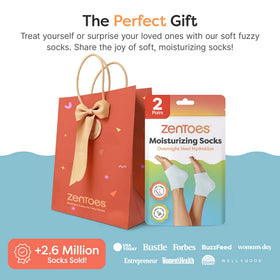 ZenToes socks on bedside table in lifestyle scene promoting relaxation