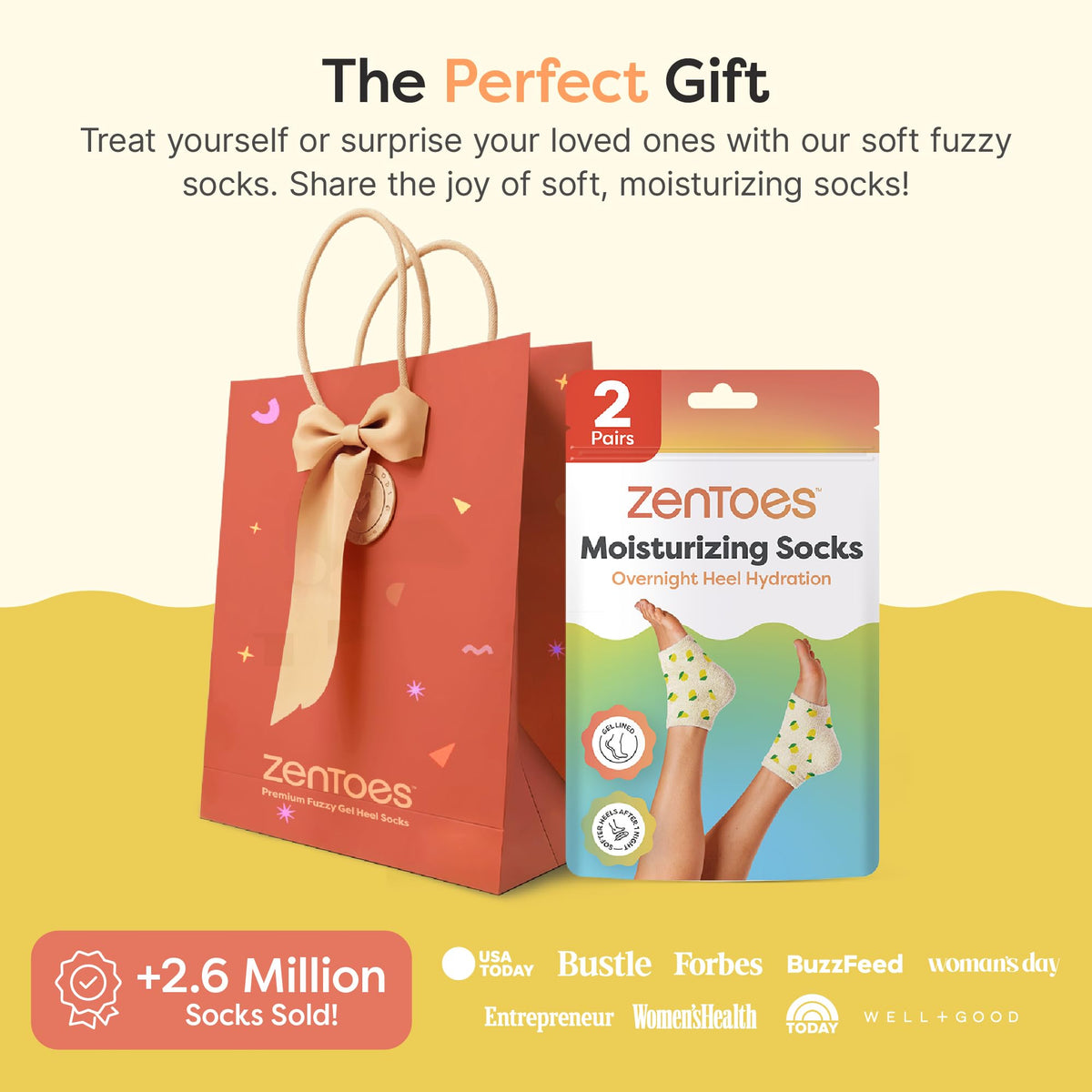 ZenToes socks in spa-style bathroom setting promoting relaxation