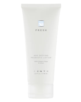 Zents front packaging showing bottle and Fresh fragrance benefit of lightweight hydration