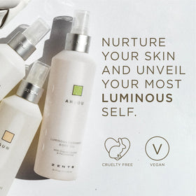 Zents bottle on vanity at golden hour evoking warm, sensual fragrance