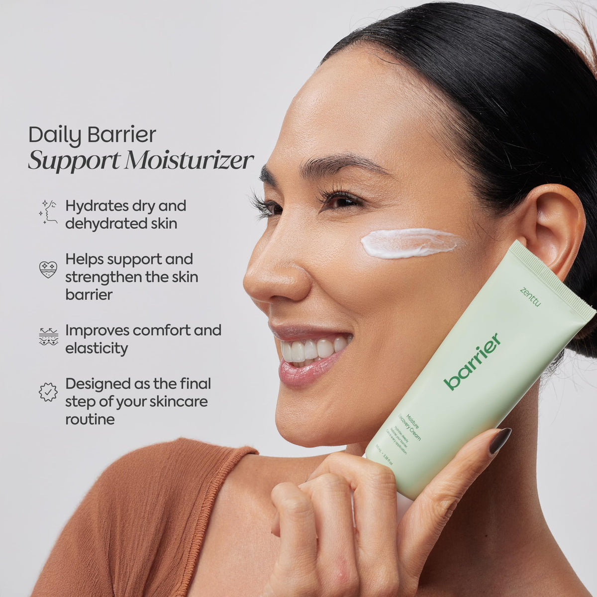 zenttu texture closeup demonstrating creamy lightweight hydration