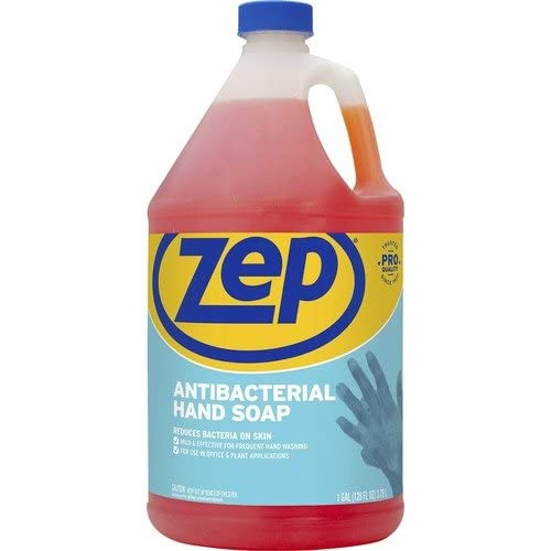 Zep commercial hand soap gallon front label showing product and easy refill benefit