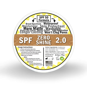 Zero Shine front jar showing compact size and SPF protection benefit