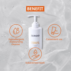 ZEROID label ingredients view showing glycerin and pH-balanced formulation benefits