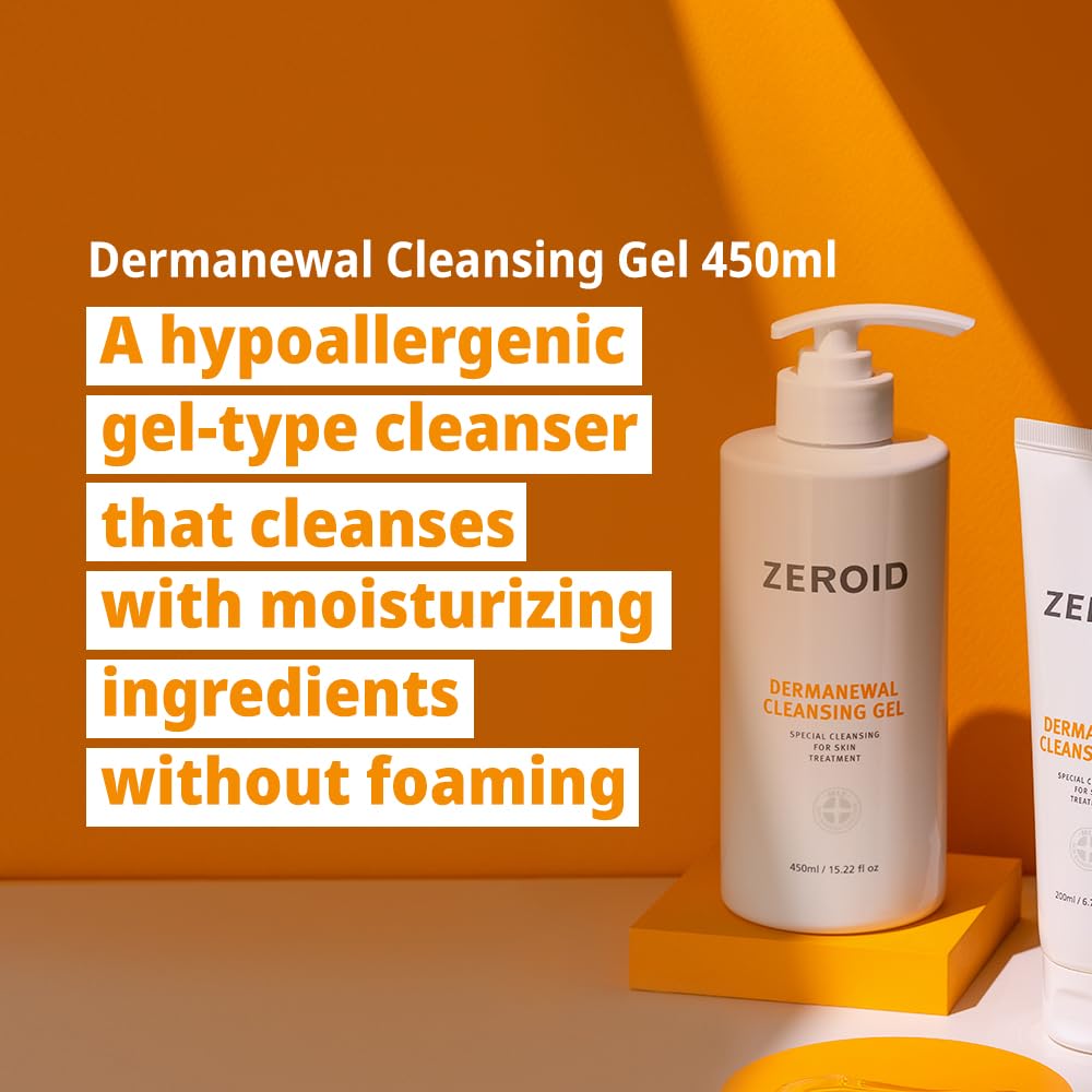 ZEROID gel texture close-up highlighting hydrating, non-foaming consistency