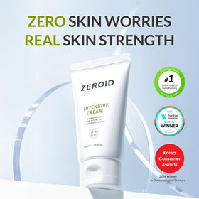 ZEROID cream texture close-up illustrating rich absorbent consistency